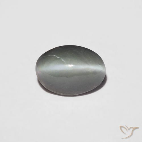 0.36ct Natürlicher Mittelgrau Chrysoberyll-Katzenauge, Oval, Lichtundurchlässig