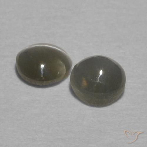 0.37 ct natürliche Grauschwarz Chrysoberyll-Katzenauge-Edelsteine, Runden, Lichtundurchlässig