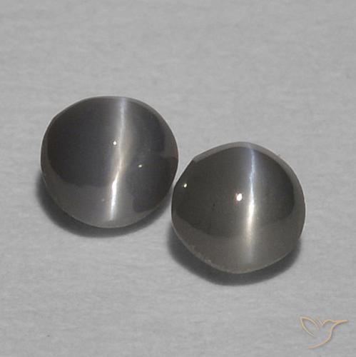 0.35ctw Natürlicher Blassgrünes Grau Chrysoberyll-Katzenauge, Runden, Lichtundurchlässig