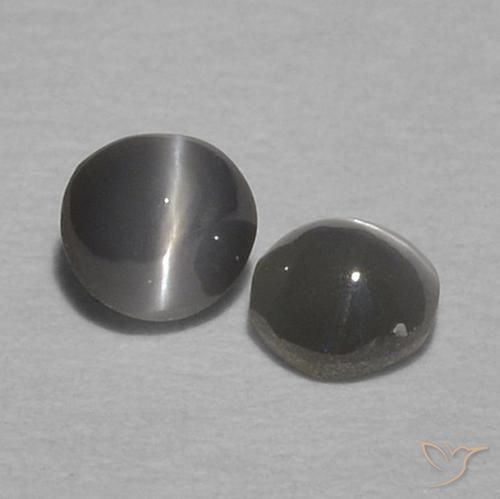 0.35 ct natürliche Blassgrünes Grau Chrysoberyll-Katzenauge-Edelsteine, Runden, Lichtundurchlässig