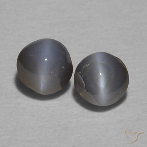 0.36ctw Natürlicher Dunkelgrau Chrysoberyll-Katzenauge, Runden, Lichtundurchlässig