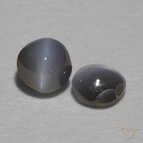 0.36 ct natürliche Dunkelgrau Chrysoberyll-Katzenauge-Edelsteine, Runden, Lichtundurchlässig