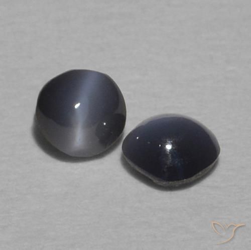 0.32 ct natürliche Dunkelgrau Chrysoberyll-Katzenauge-Edelsteine, Runden, Lichtundurchlässig