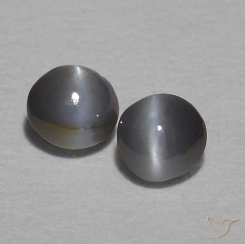 0.28ctw Natürlicher Grau Chrysoberyll-Katzenauge, Oval, Lichtundurchlässig