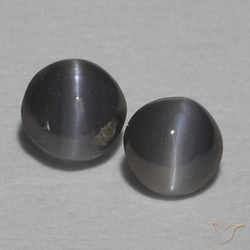 0.43ctw Natürlicher Mittelgrau Chrysoberyll-Katzenauge, Oval, Lichtundurchlässig