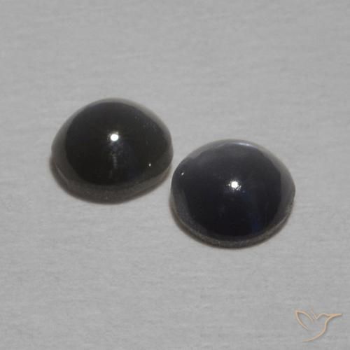 0.52 ct natürliche Schwarz-Grau Chrysoberyll-Katzenauge-Edelsteine, Oval, Lichtundurchlässig