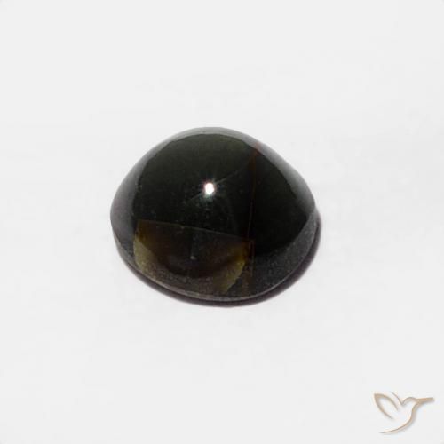 9,17 ctw natürlicher Stahlgrau Chrysoberyll-Katzenauge, Runden, Lichtundurchlässig
