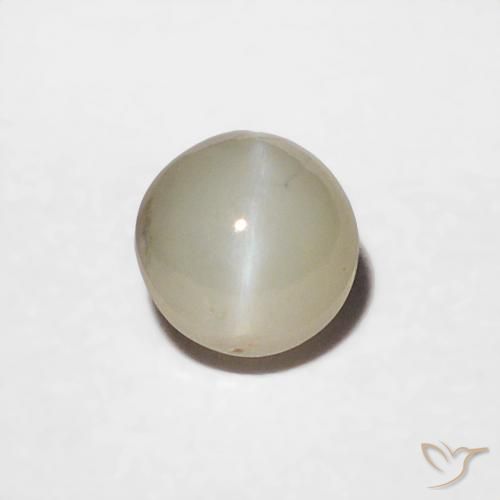 0.44ct Natürlicher Mittelgrau Chrysoberyll-Katzenauge, Runden, Lichtundurchlässig