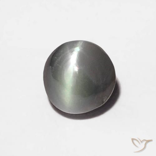 9,17 ctw natürlicher Hellgrau Chrysoberyll-Katzenauge, Runden, Lichtundurchlässig