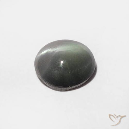 9,17 ctw natürlicher Hellgrau Chrysoberyll-Katzenauge, Runden, Lichtundurchlässig