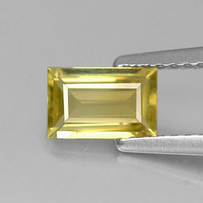 9,17 ctw natürlicher grünlich-gold Chrysoberyll, Baguette, VVS-VS