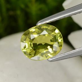 1,30 ctw natürlicher gelber Chrysoberyll, Oval Schliff, VVS