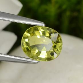 1,30 ctw natürlicher gelber Chrysoberyll, Oval Schliff, VVS