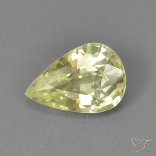 1.39ct Natürlicher gelb-grün Chrysoberyll, Birnenform, VVS-VS