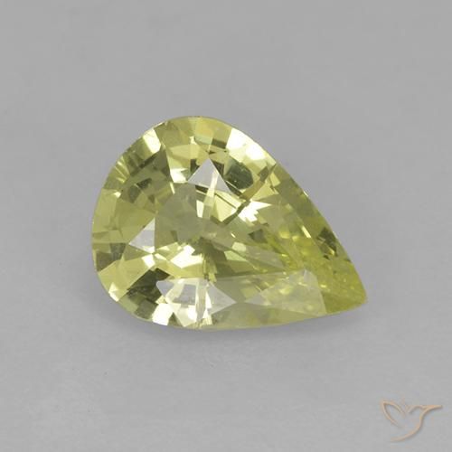 0.99ct Natürlicher hellgrünlich-gelb Chrysoberyll, Birnenform, VS