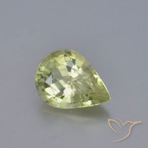 9,17 ctw natürlicher Blasses Limettengrün Chrysoberyll, Birnenform, VVS