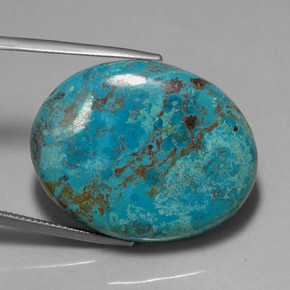 41,09 ctw natürlicher mehrfarbiger Chrysokoll, Oval Schliff, Lichtundurchlässig
