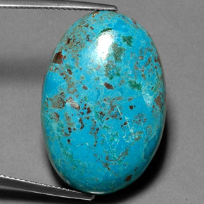 26,90 ctw natürlicher mehrfarbiger Chrysokoll, Oval Schliff, Lichtundurchlässig
