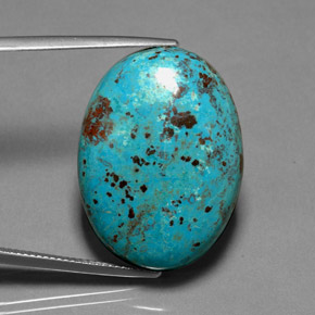 25,30 ctw natürlicher mehrfarbiger Chrysokoll, Oval Schliff, Lichtundurchlässig