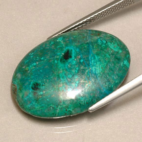 16,38 ctw natürlicher mehrfarbiger Chrysokoll, Oval Schliff, Lichtundurchlässig