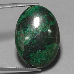 31,04 ctw natürlicher mehrfarbiger Chrysokoll, Oval Schliff, Lichtundurchlässig
