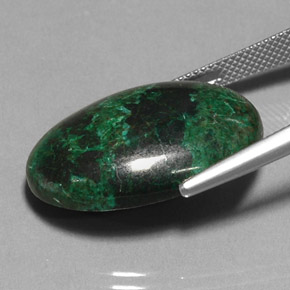 31,04 ctw natürlicher mehrfarbiger Chrysokoll, Oval Schliff, Lichtundurchlässig