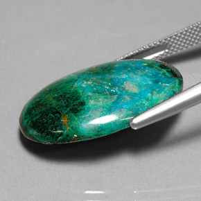 19,52 ctw natürlicher mehrfarbiger Chrysokoll, Oval Schliff, Lichtundurchlässig