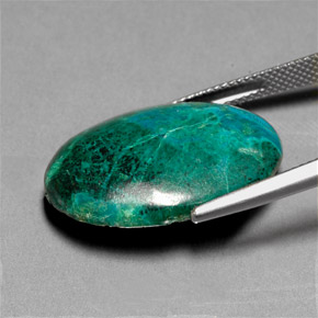 20,30 ctw natürlicher mehrfarbiger Chrysokoll, Oval Schliff, Lichtundurchlässig