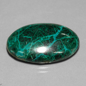 26,69 ctw natürlicher mehrfarbiger Chrysokoll, Oval Schliff, Lichtundurchlässig
