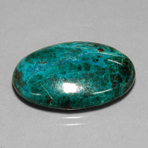 21,92 ctw natürlicher mehrfarbiger Chrysokoll, Oval Schliff, Lichtundurchlässig