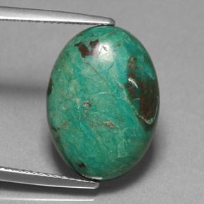7,78 ctw natürlicher grüner Chrysokoll, Oval Schliff, Lichtundurchlässig