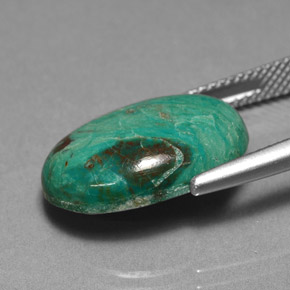 7,78 ctw natürlicher grüner Chrysokoll, Oval Schliff, Lichtundurchlässig