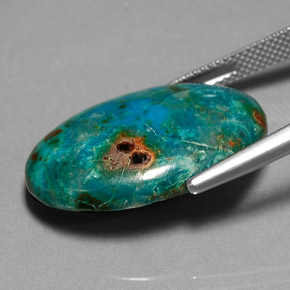 20,31 ctw natürlicher mehrfarbiger Chrysokoll, Oval Schliff, Lichtundurchlässig
