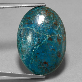 16,93 ctw natürlicher mehrfarbiger Chrysokoll, Oval Schliff, Lichtundurchlässig