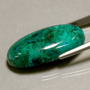 34,11 ctw natürlicher mehrfarbiger Chrysokoll, Oval Schliff, Lichtundurchlässig