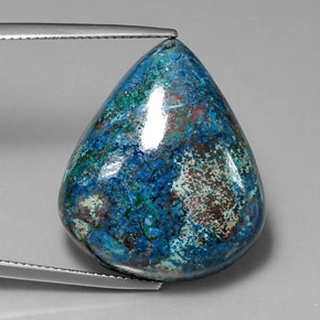 9,17 ctw natürlicher Mehrfarbig Chrysokoll, Birnenform, Lichtundurchlässig