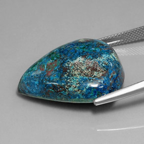 9,17 ctw natürlicher Mehrfarbig Chrysokoll, Birnenform, Lichtundurchlässig