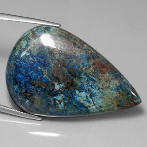 9,17 ctw natürlicher Mehrfarbig Chrysokoll, Birnenform, Lichtundurchlässig