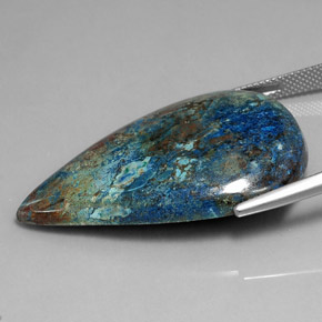 9,17 ctw natürlicher Mehrfarbig Chrysokoll, Birnenform, Lichtundurchlässig