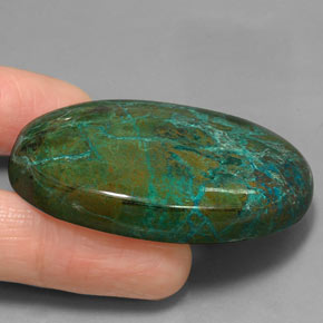 166,65 ctw natürlicher mehrfarbiger Chrysokoll, Oval Schliff, Lichtundurchlässig