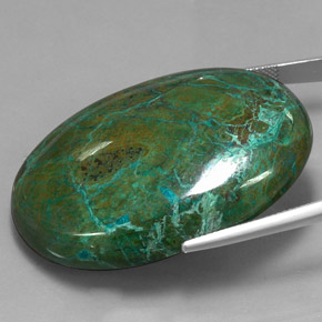 110,00 ctw natürlicher mehrfarbiger Chrysokoll, Oval Schliff, Lichtundurchlässig