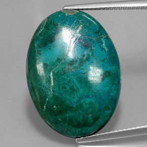 23,20 ctw natürlicher mehrfarbiger Chrysokoll, Oval Schliff, Lichtundurchlässig