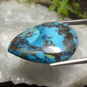 9,17 ctw natürlicher Mehrfarbig Chrysokoll, Birnenform, Lichtundurchlässig