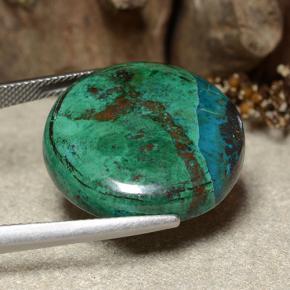 9,17 ctw natürlicher Mehrfarbig Chrysokoll, Rund Schliff, Lichtundurchlässig