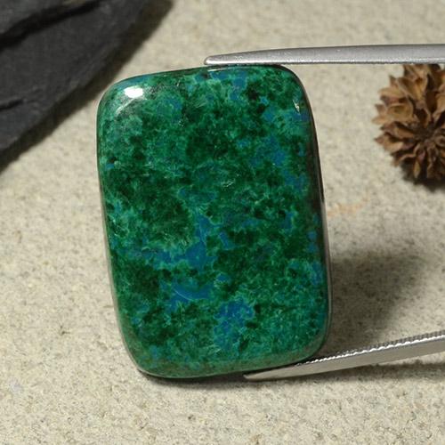 44,08 ctw natürlicher grüner Chrysokoll, Kissenschliff, Lichtundurchlässig