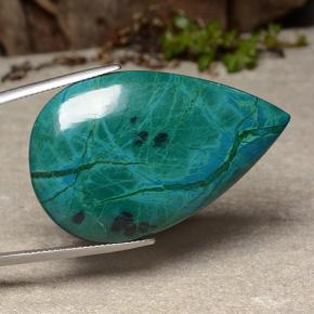 9,17 ctw natürlicher Mehrfarbig Chrysokoll, Birnenform, Lichtundurchlässig