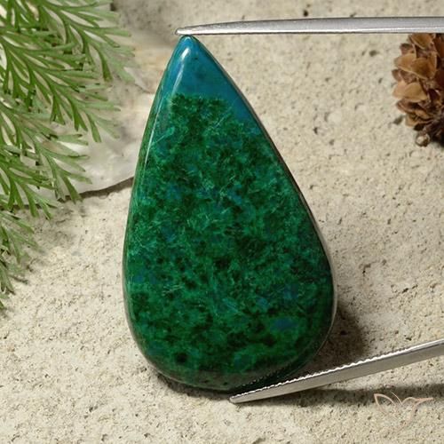 41.72ct Natürlicher Mehrfarbig Chrysokoll, Birnenform, Lichtundurchlässig