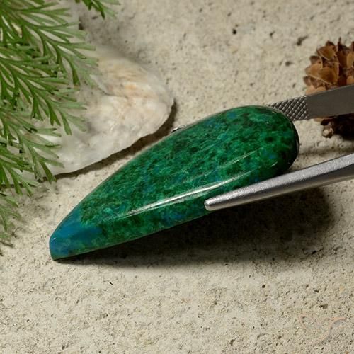9,17 ctw natürlicher Mehrfarbig Chrysokoll, Birnenform, Lichtundurchlässig