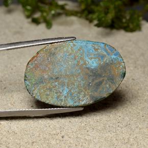 9,17 ctw natürlicher Mehrfarbig Chrysokoll, Oval Schliff, Lichtundurchlässig