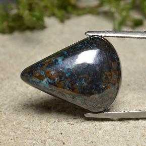 9,17 ctw natürlicher Mehrfarbig Chrysokoll, Birnenform, Lichtundurchlässig